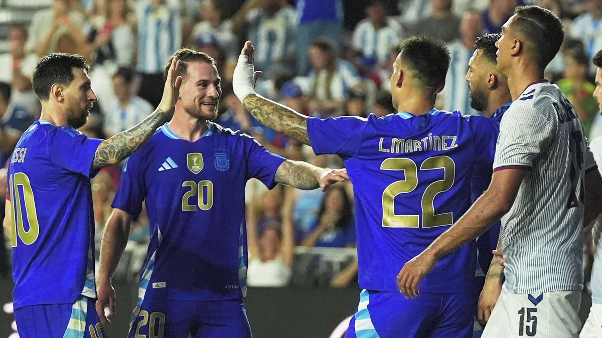 Fotbalisté Argentiny dali v přípravě šest branek Portoriku